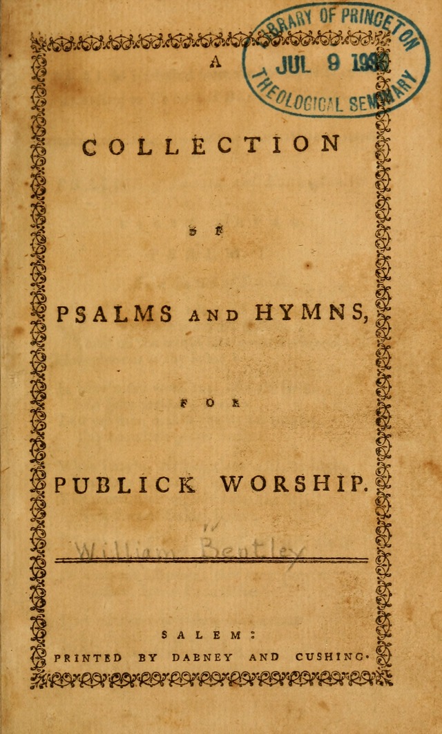 A Collection of Psalms and Hymns for Public Worship page vii