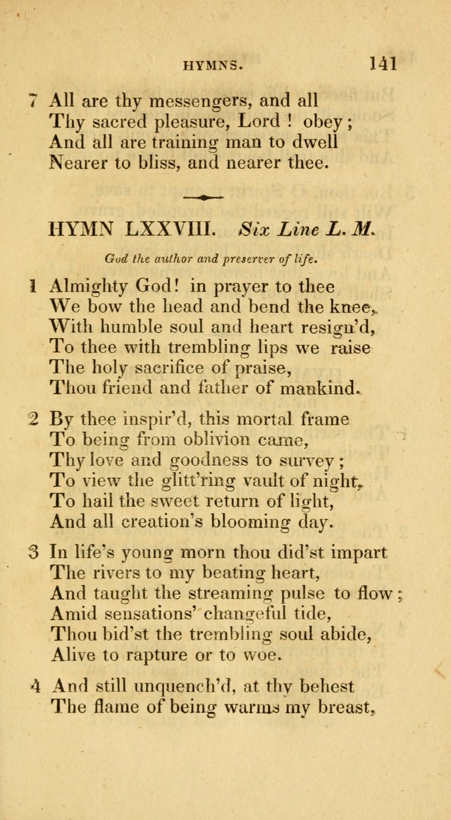 A Collection of Psalms and Hymns for Social and Private Worship page 141