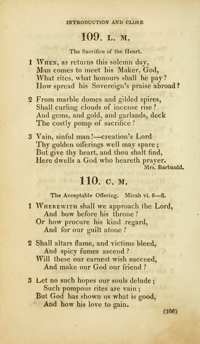 A Collection of Psalms and Hymns, for Social and Private Worship (Rev. ed.  with supplement) page 107