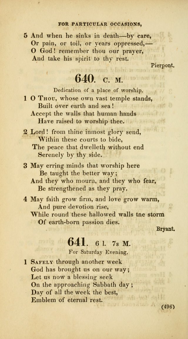 A Collection of Psalms and Hymns, for Social and Private Worship (Rev. ed.  with supplement) page 497