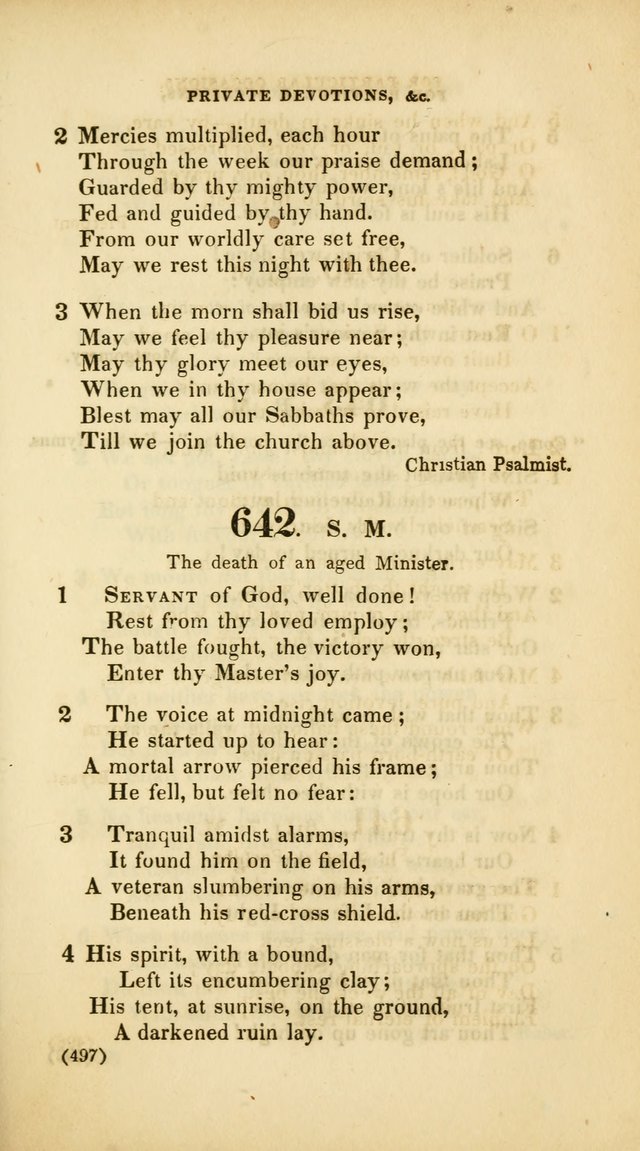 A Collection of Psalms and Hymns, for Social and Private Worship (Rev. ed.  with supplement) page 498