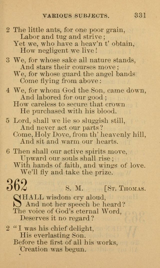 A Collection of Psalms and Hymns: suited to the various occasions of public worship and private devotion page 331