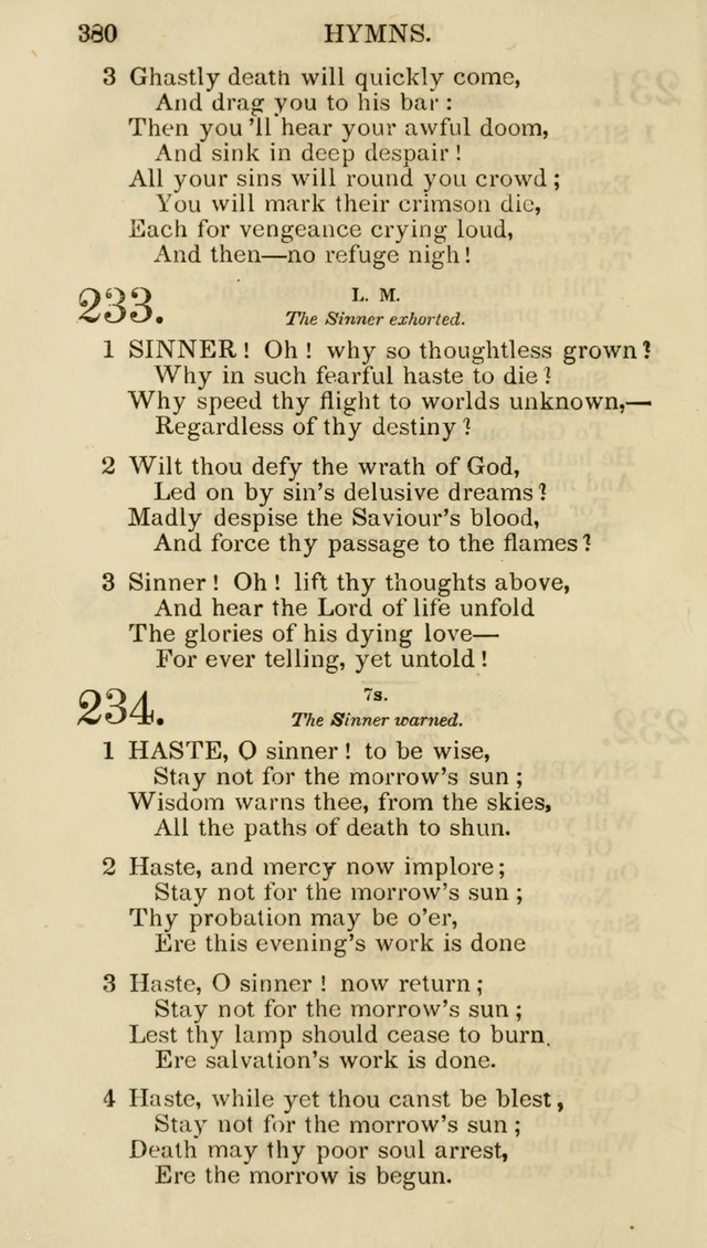 Church Psalmist: or psalms and hymns for the public, social and private use of evangelical Christians (5th ed.) page 382