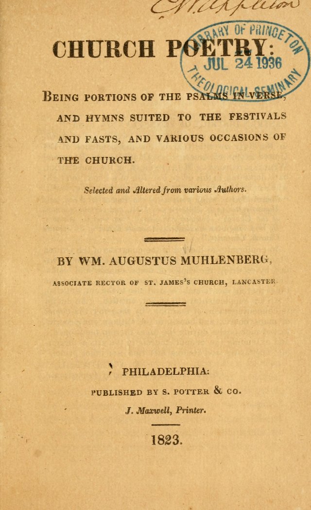 Church Poetry: being Portions of the Psalms in Verse and Hymns suited  to  the Festivals and Fasts, and Various Occasions of the Church page 10