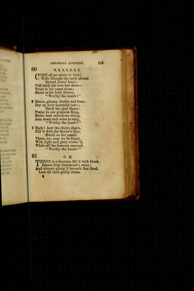 The Christian Songster: a collection of hymns and spiritual songs, usually sung at camp, prayer, and social meetings, and revivals of religion. Designed for all denominations page 122
