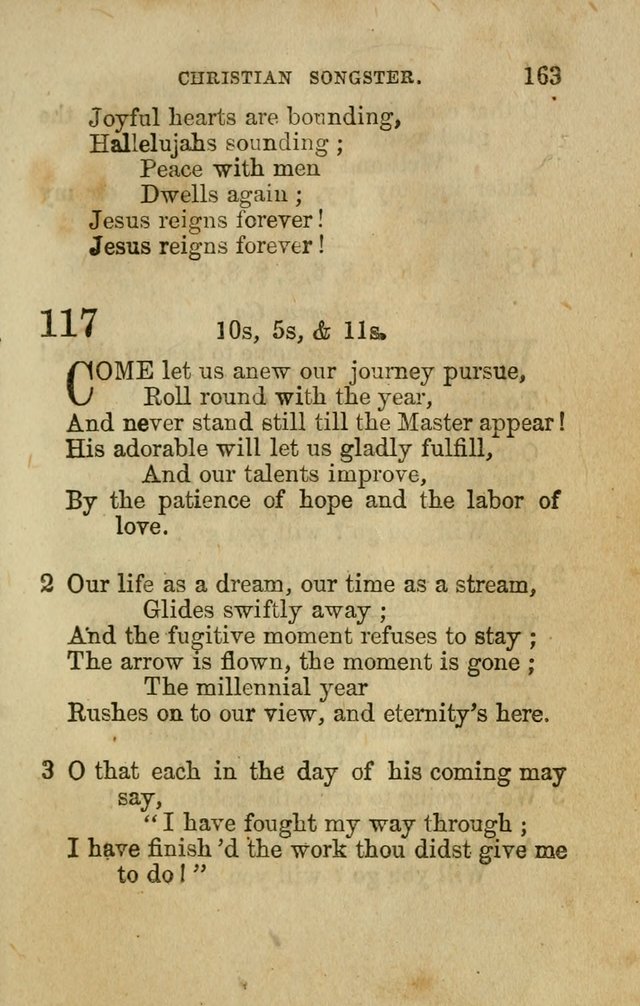 The Christian Songster: a collection of hymns and spiritual songs, usually sung at camp, prayer, and social meetings, and revivals of religion. Designed for all denominations page 172