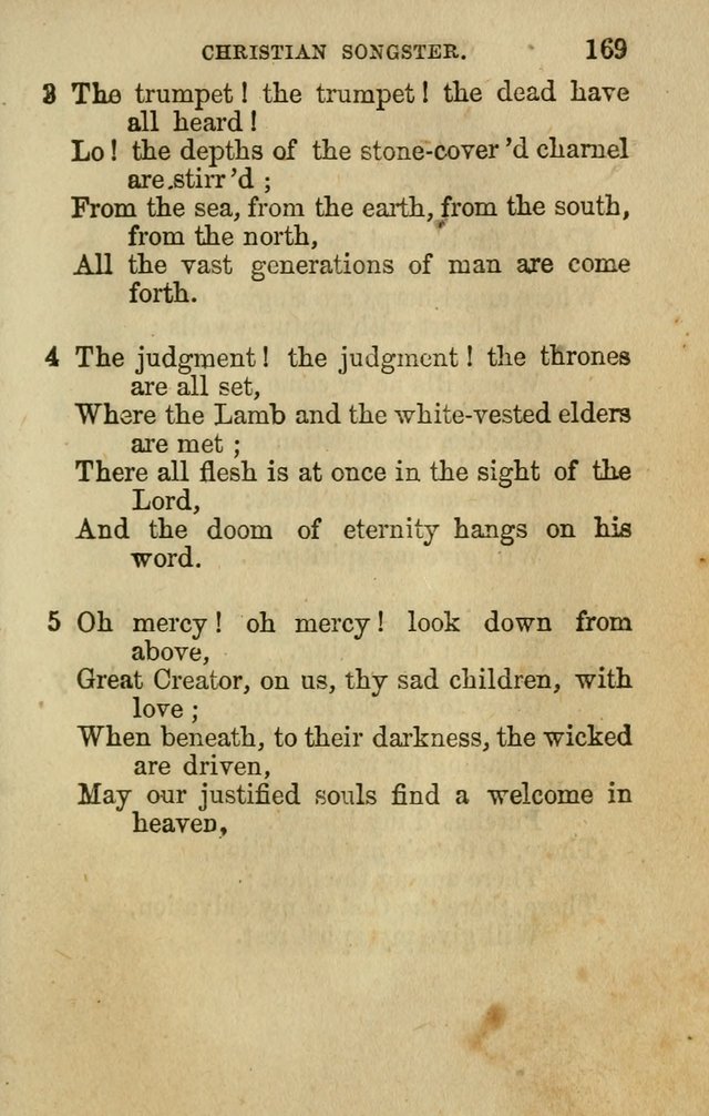 The Christian Songster: a collection of hymns and spiritual songs, usually sung at camp, prayer, and social meetings, and revivals of religion. Designed for all denominations page 178