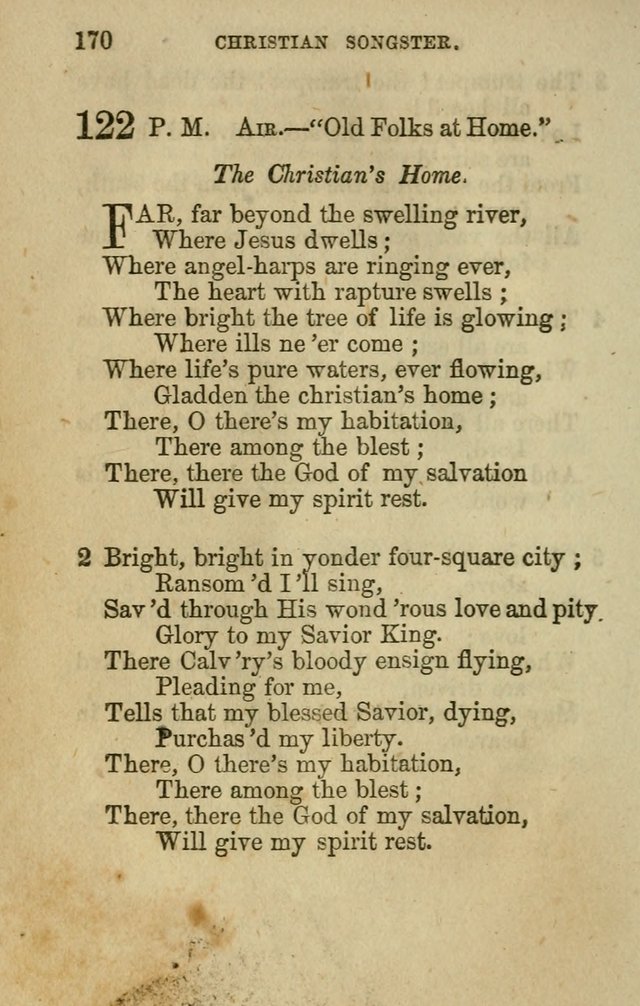 The Christian Songster: a collection of hymns and spiritual songs, usually sung at camp, prayer, and social meetings, and revivals of religion. Designed for all denominations page 179