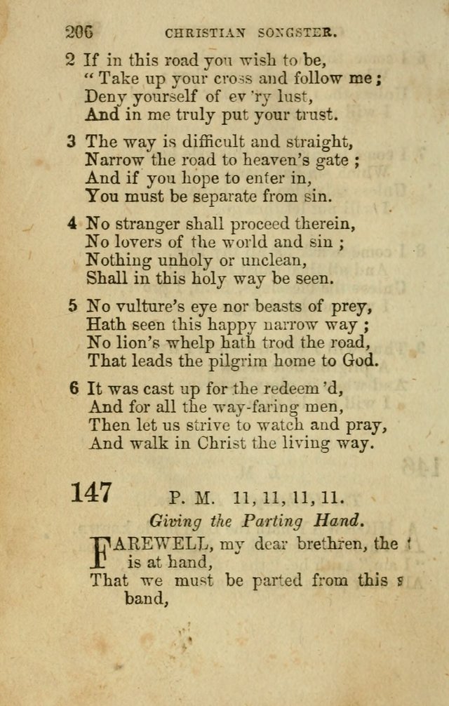 The Christian Songster: a collection of hymns and spiritual songs, usually sung at camp, prayer, and social meetings, and revivals of religion. Designed for all denominations page 215