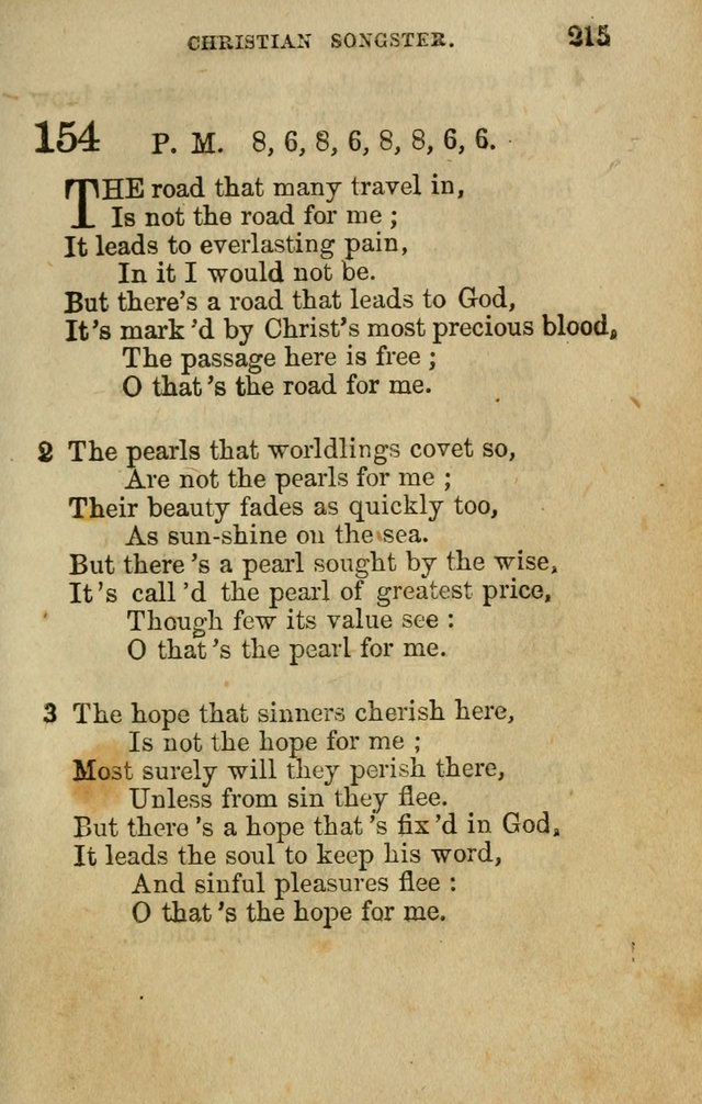 The Christian Songster: a collection of hymns and spiritual songs, usually sung at camp, prayer, and social meetings, and revivals of religion. Designed for all denominations page 224