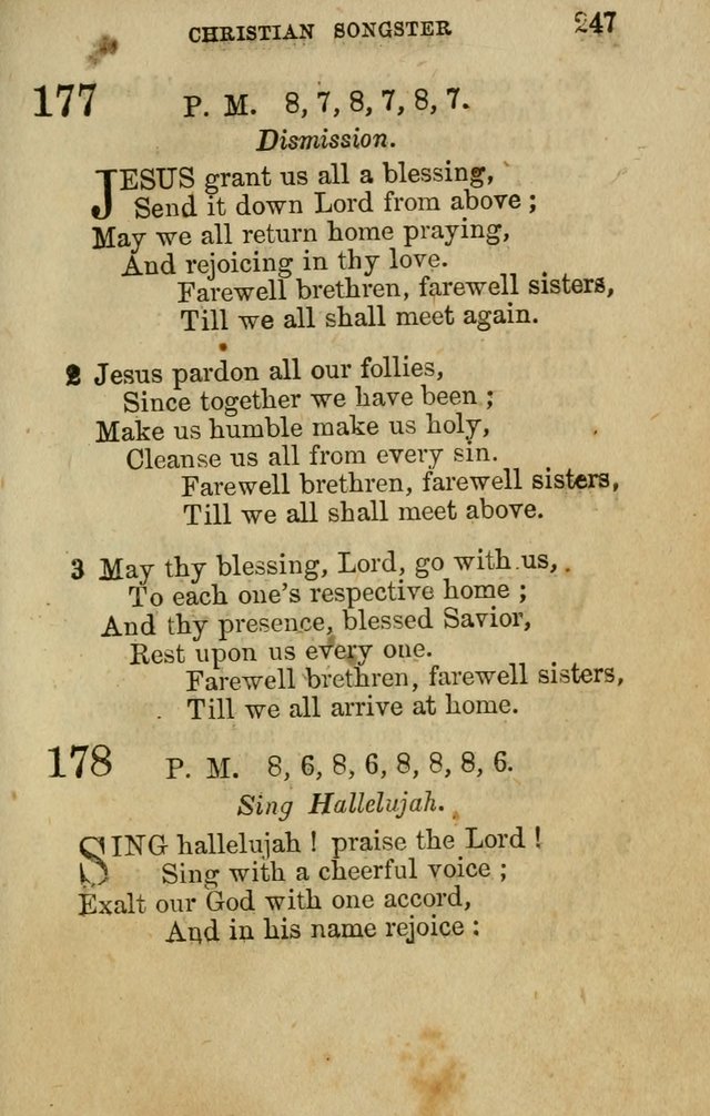 The Christian Songster: a collection of hymns and spiritual songs, usually sung at camp, prayer, and social meetings, and revivals of religion. Designed for all denominations page 256