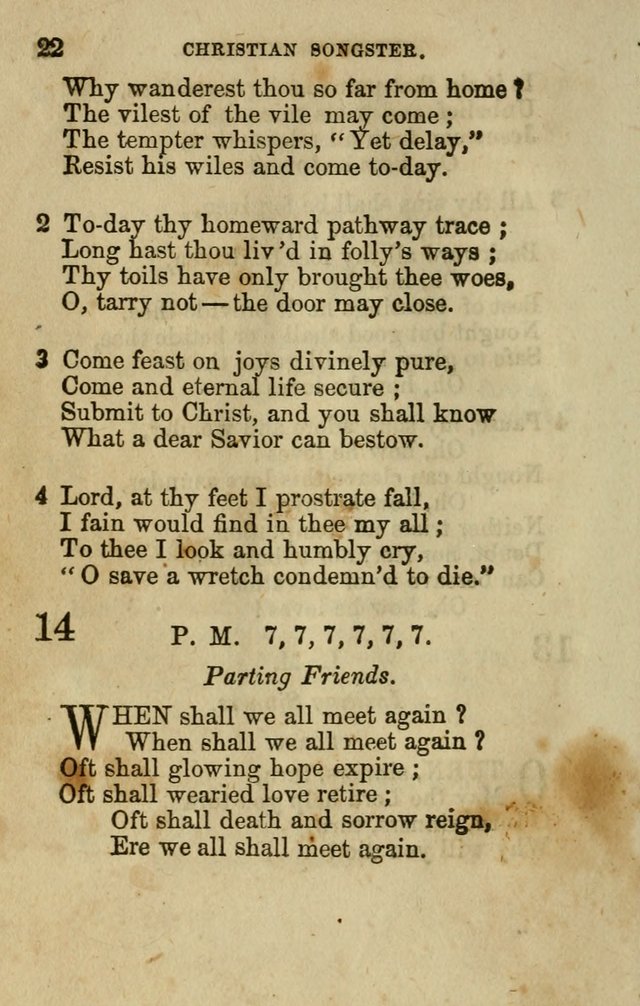 The Christian Songster: a collection of hymns and spiritual songs, usually sung at camp, prayer, and social meetings, and revivals of religion. Designed for all denominations page 27