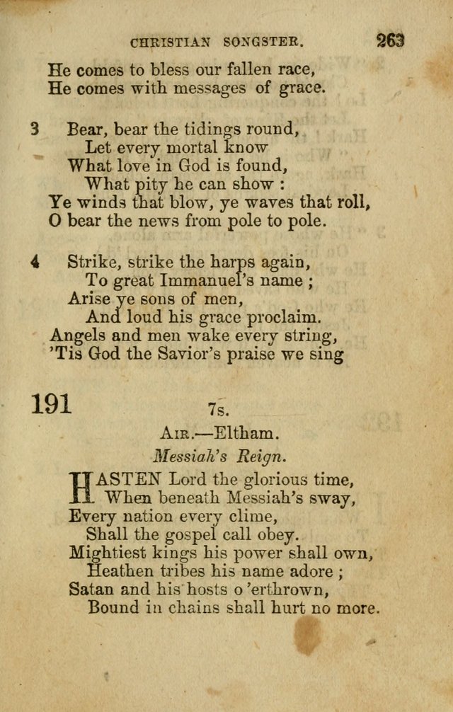 The Christian Songster: a collection of hymns and spiritual songs, usually sung at camp, prayer, and social meetings, and revivals of religion. Designed for all denominations page 272
