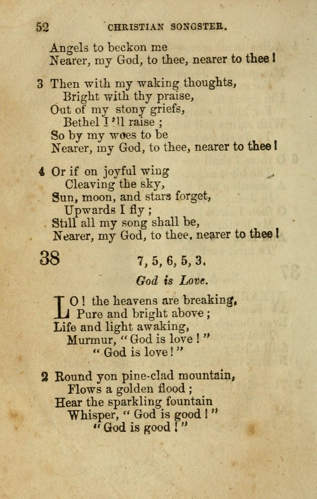 The Christian Songster: a collection of hymns and spiritual songs, usually sung at camp, prayer, and social meetings, and revivals of religion. Designed for all denominations page 59