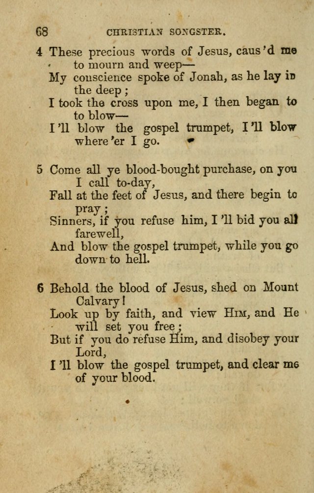 The Christian Songster: a collection of hymns and spiritual songs, usually sung at camp, prayer, and social meetings, and revivals of religion. Designed for all denominations page 75