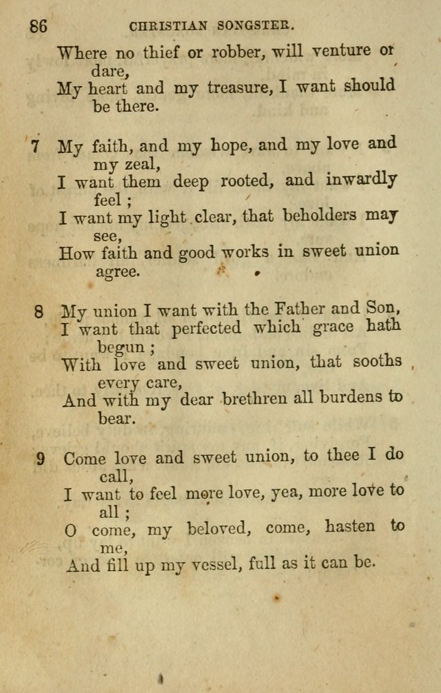 The Christian Songster: a collection of hymns and spiritual songs, usually sung at camp, prayer, and social meetings, and revivals of religion. Designed for all denominations page 93