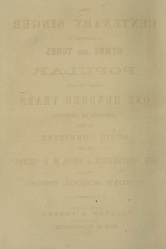 The Centenary Singer: a collection of hymns and tunes popular during the last one hundred years page vii