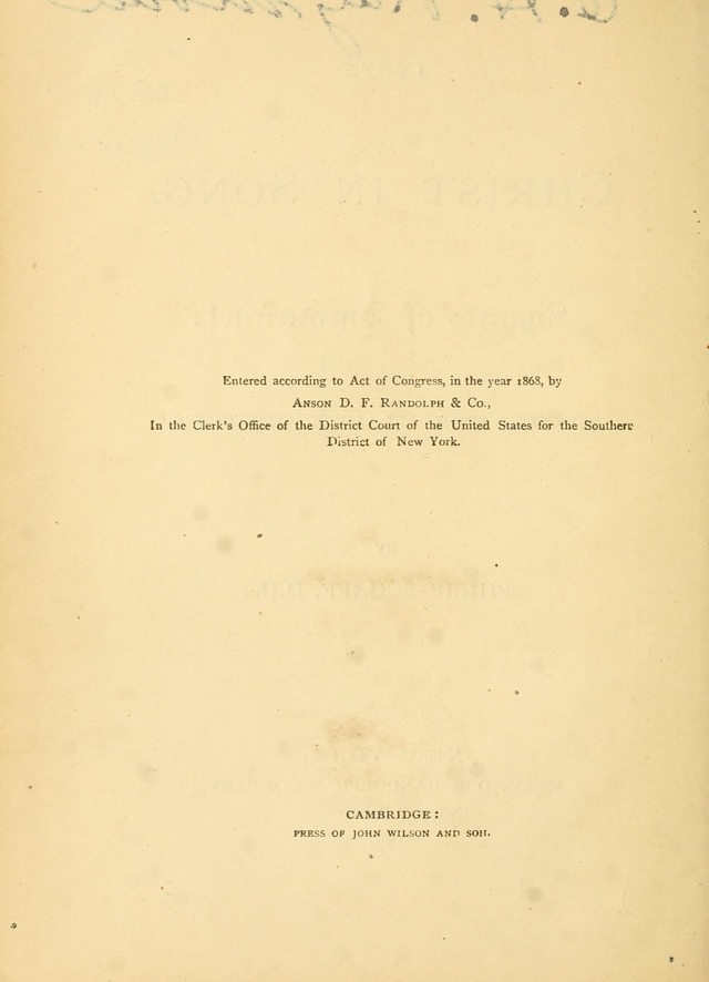 Christ in Song page vi