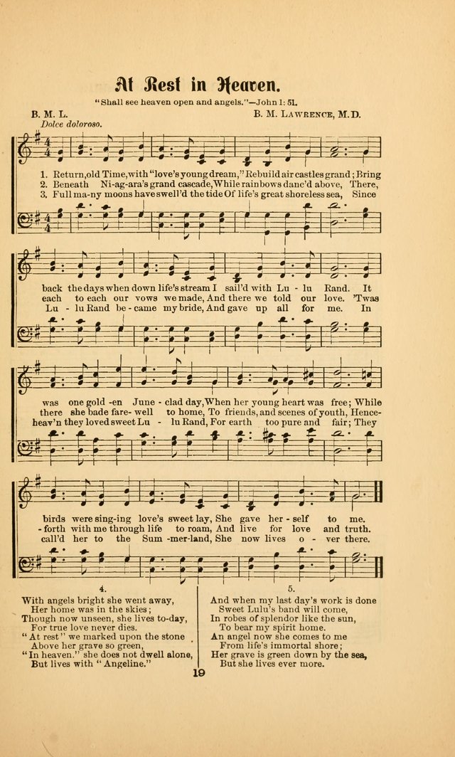 Celestial Sonnets: a collection of new and original songs and hymns of peace and progress, designed for public gatherings, home circles, religious, spiritual, temperance, social and camp meetings, etc page 24