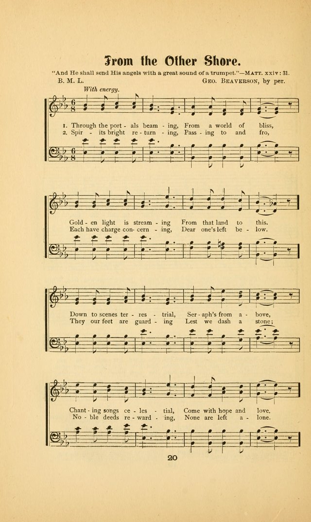 Celestial Sonnets: a collection of new and original songs and hymns of peace and progress, designed for public gatherings, home circles, religious, spiritual, temperance, social and camp meetings, etc page 25