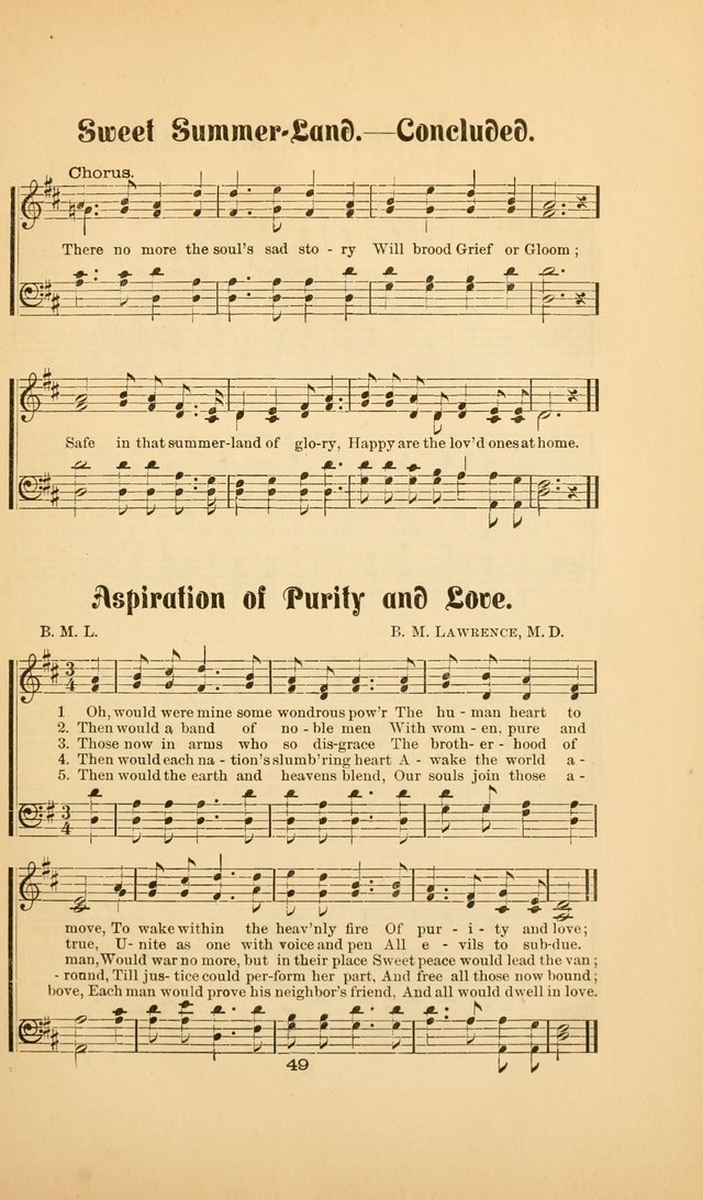 Celestial Sonnets: a collection of new and original songs and hymns of peace and progress, designed for public gatherings, home circles, religious, spiritual, temperance, social and camp meetings, etc page 54