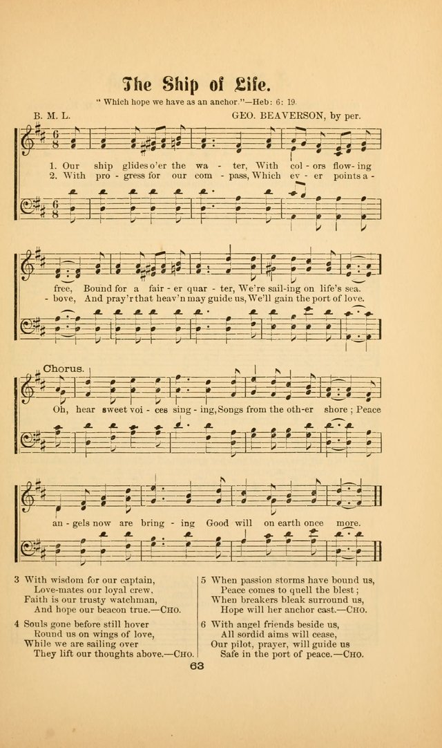 Celestial Sonnets: a collection of new and original songs and hymns of peace and progress, designed for public gatherings, home circles, religious, spiritual, temperance, social and camp meetings, etc page 68