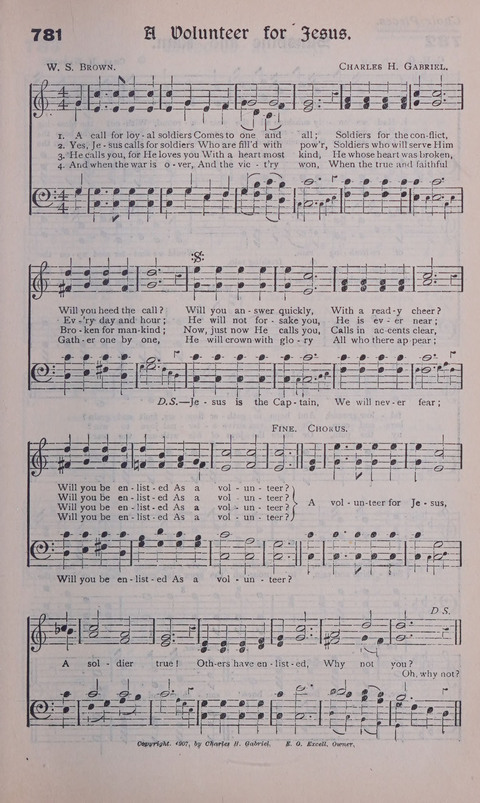 Celestial Songs: a collection of 900 choice hymns and choruses, selected for all kinds of Christian Getherings, Evangelistic Word, Solo Singers, Choirs, and the Home Circle page 689