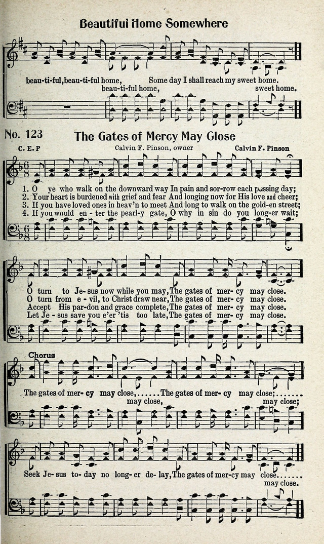 Calvary Songs: A Choice Collection of Gospel Songs, both Old and New page 124