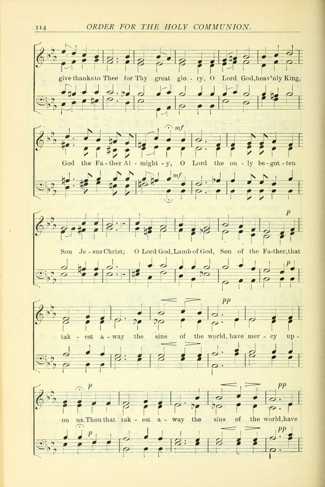 The Church Service Book: containing the words and music for the choral service, the morning and evening canticles, the holy communion, the Psalter, a selection of hymns from the hymnal with music page 121