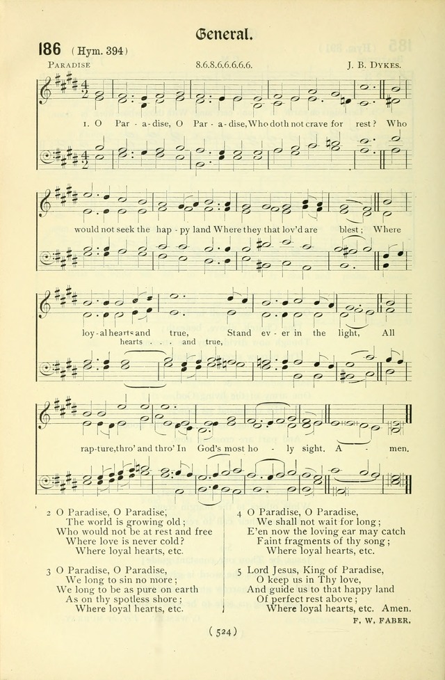 The Church Service Book: containing the words and music for the choral service, the morning and evening canticles, the holy communion, the Psalter, a selection of hymns from the hymnal with music page 539