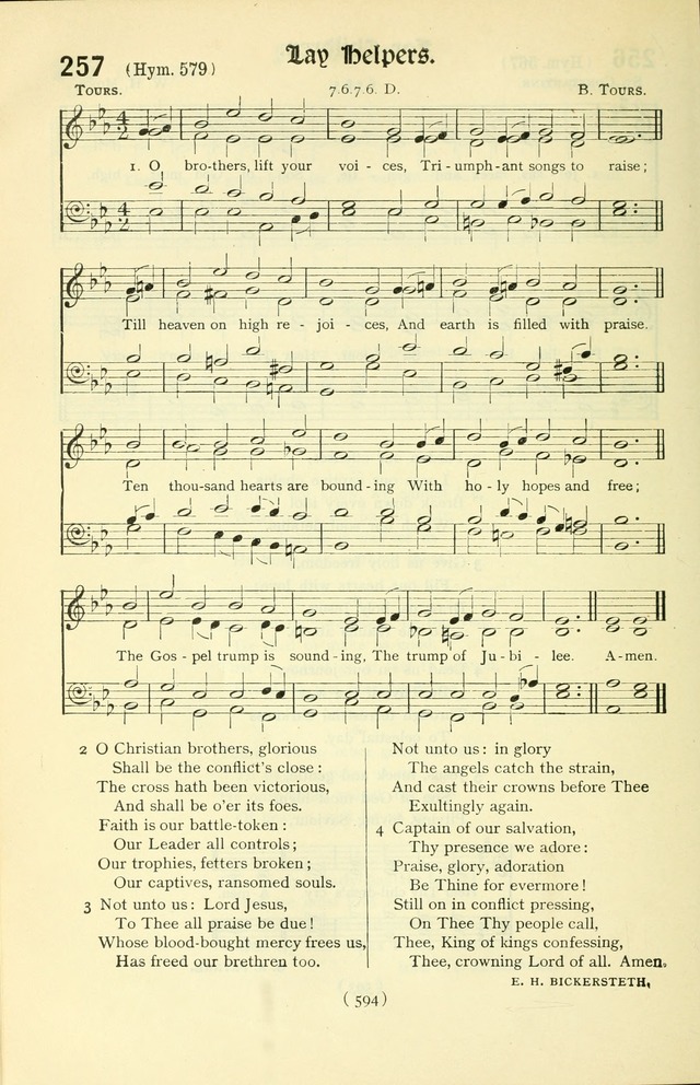 The Church Service Book: containing the words and music for the choral service, the morning and evening canticles, the holy communion, the Psalter, a selection of hymns from the hymnal with music page 609