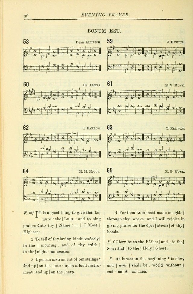 The Church Service Book: containing the words and music for the choral service, the morning and evening canticles, the holy communion, the Psalter, a selection of hymns from the hymnal with music page 63