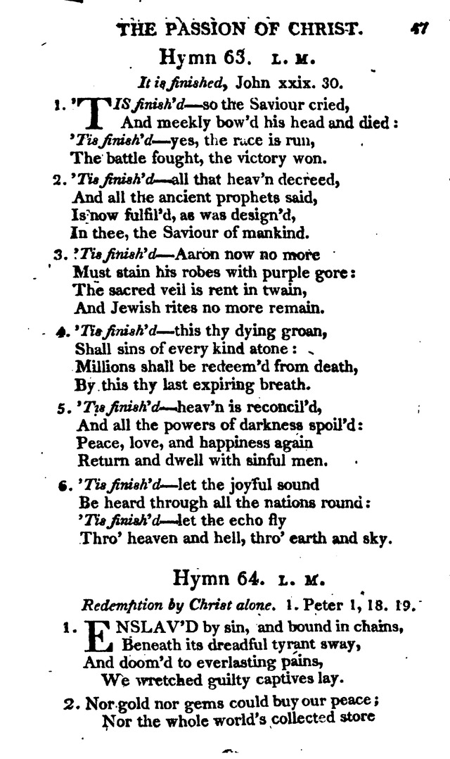 A Choice Selection of Evangelical Hymns, from various authors: for the use of the English Evangelical Lutheran Church in New York page 47