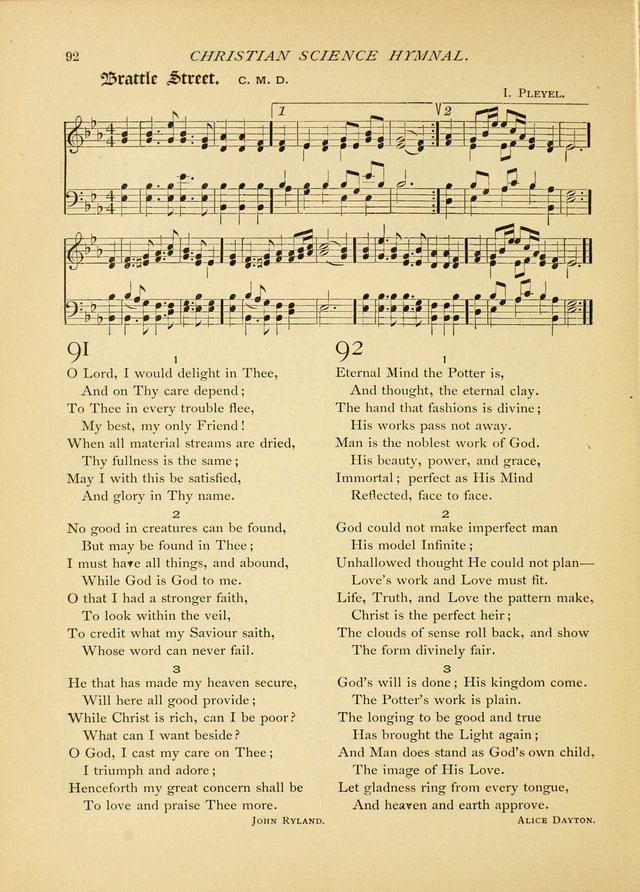 Christian Science Hymnal: a selection of spiritual songs page 92