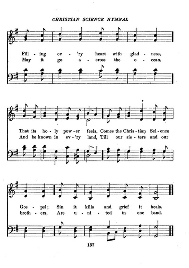 Christian Science Hymnal page 137