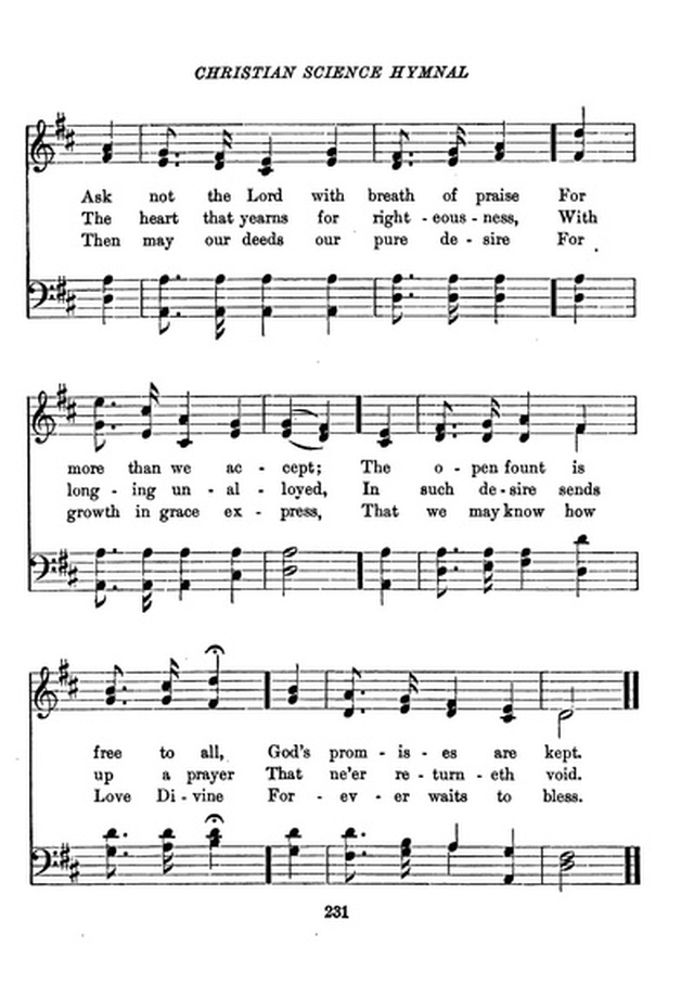 Christian Science Hymnal page 231