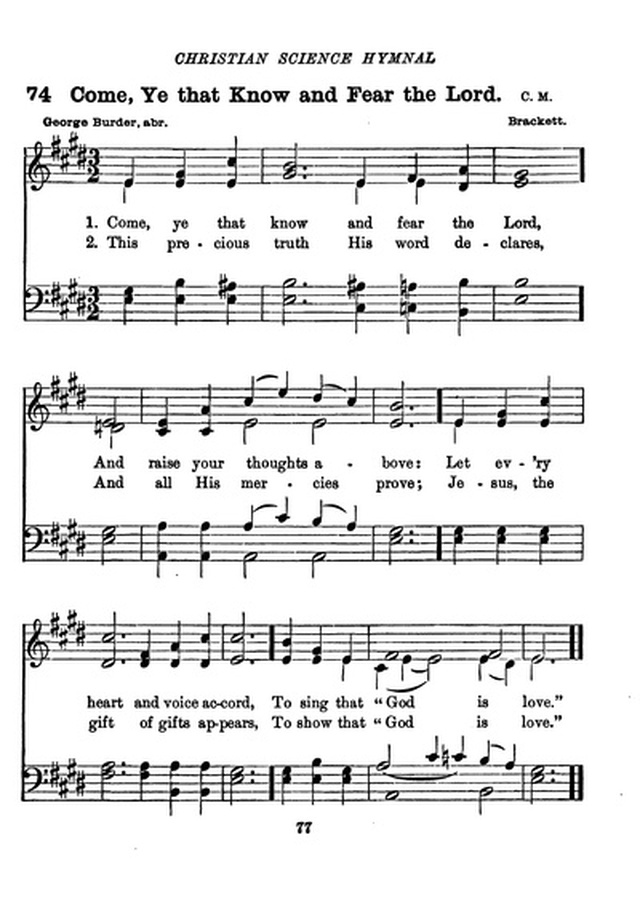 Christian Science Hymnal page 77