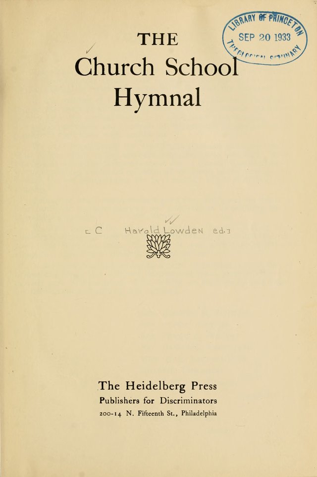 The Church School Hymnal page vii