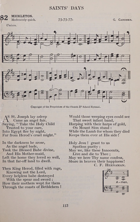 The Church and School Hymnal page 113