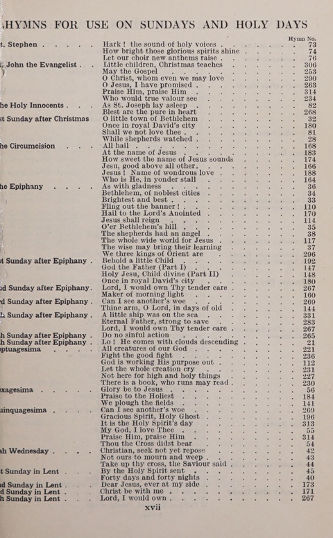 The Church and School Hymnal page xxii