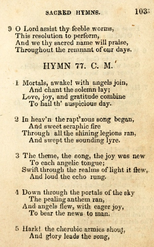 A Collection of Sacred Hymns, for the Church of the Latter Day Saints page 103
