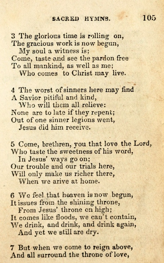 A Collection of Sacred Hymns, for the Church of the Latter Day Saints page 105