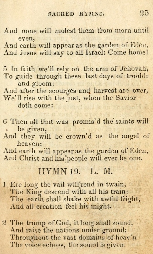 A Collection of Sacred Hymns, for the Church of the Latter Day Saints page 25