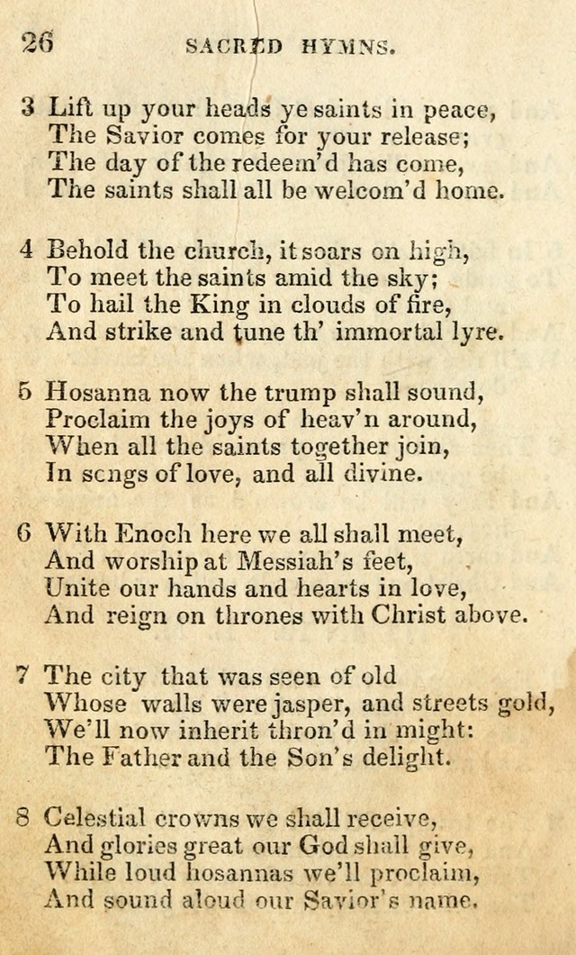 A Collection of Sacred Hymns, for the Church of the Latter Day Saints page 26