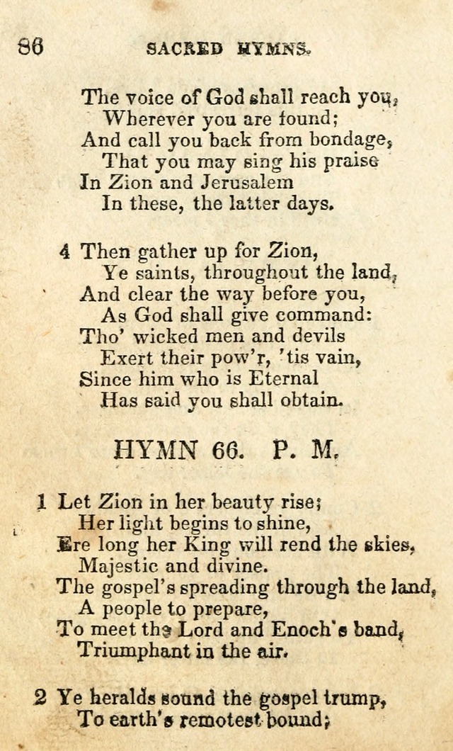 A Collection of Sacred Hymns, for the Church of the Latter Day Saints page 86