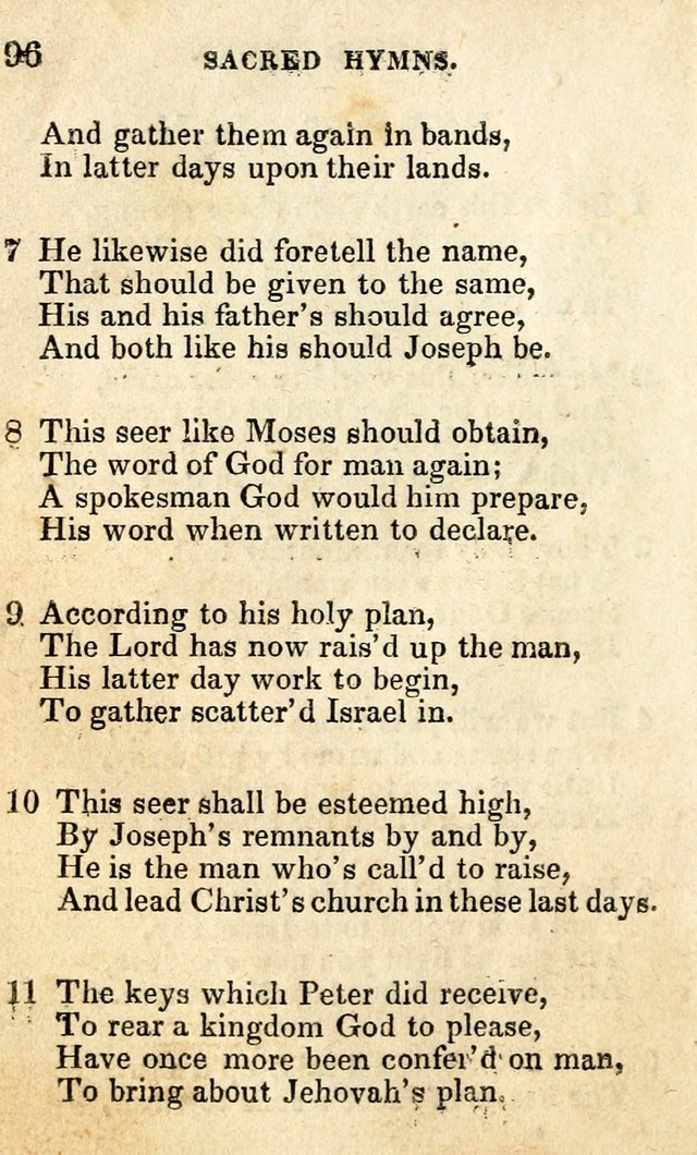 A Collection of Sacred Hymns, for the Church of the Latter Day Saints page 96