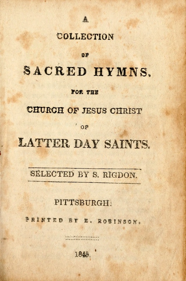 A Collection of Sacred Hymns for the Church of Jesus Christ of Latter-Day  Saints page 2