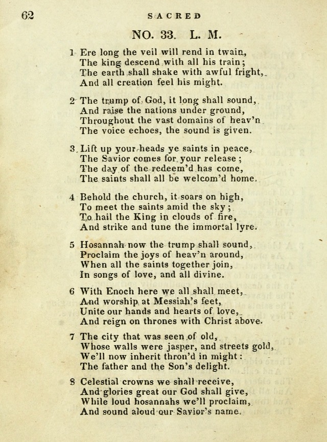 A Collection of Sacred Hymns for the use of the Latter-Day Saints page 62