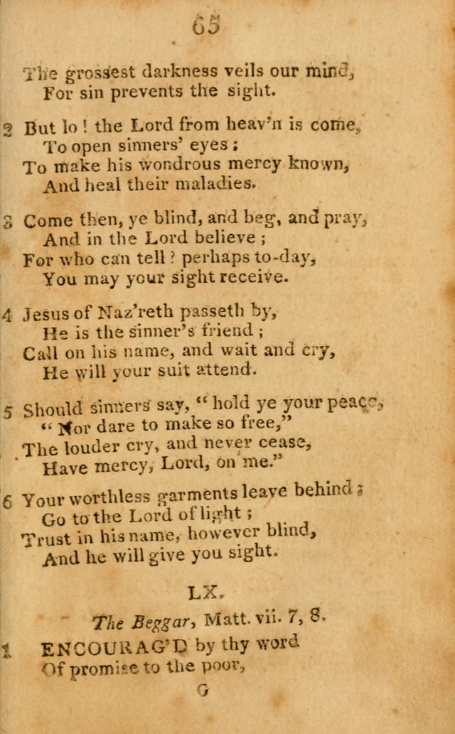 A Choice Selection of Hymns and Spiritual Songs: designed for the use of  the pious page 67