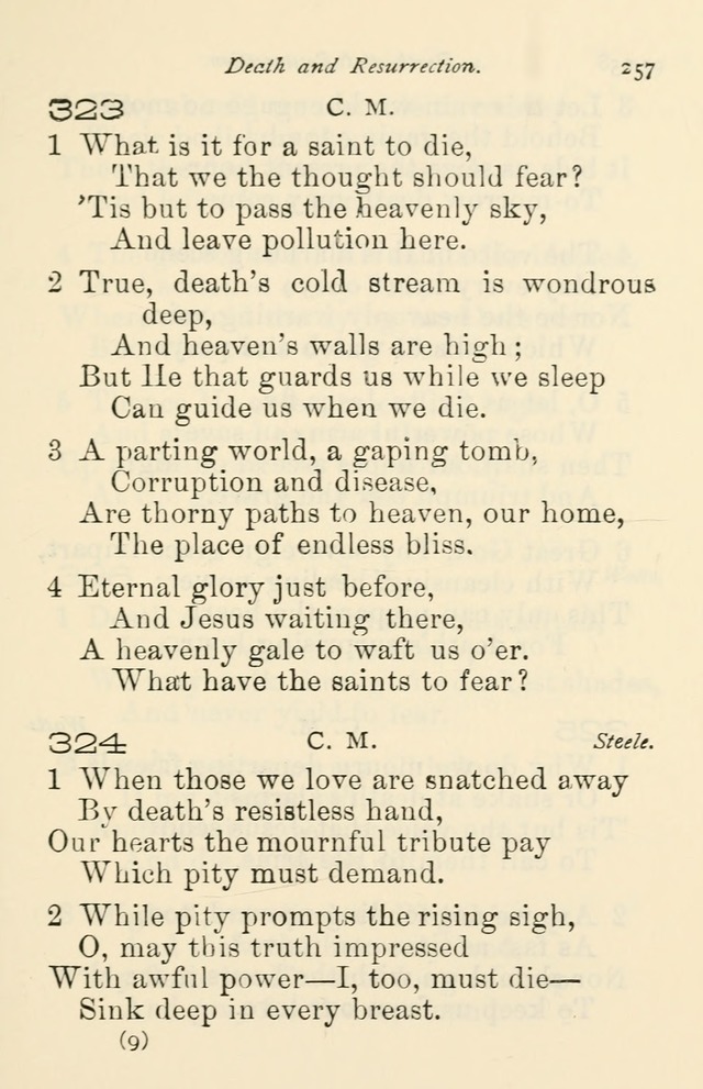 A Choice Selection of Hymns and Spiritual Songs for the use of the Baptist Church and all lovers of song page 260
